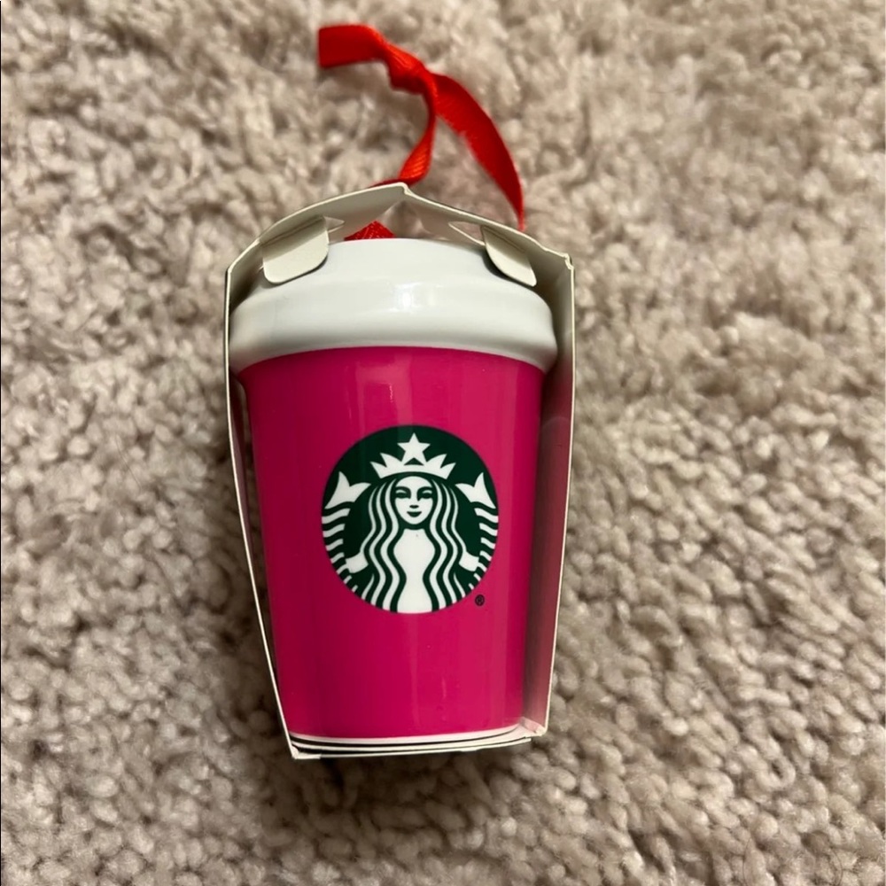 ✨New Starbucks Hot Pink Ceramic Coffee Mug Ornament